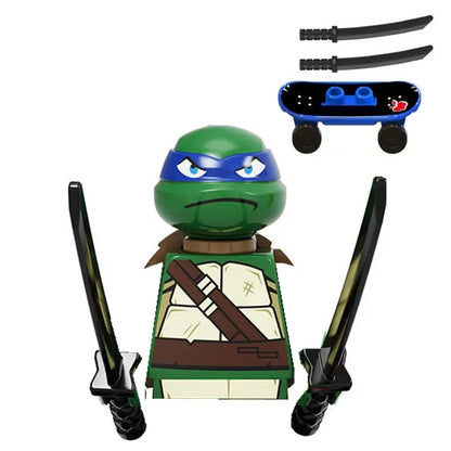 KDL831 Mini Action Figure Building Blocks – Leo, Raph & Don Weapons Movie Bricks MOC DIY Toys for Kids