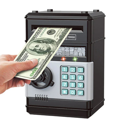 Kids Electronic Password Piggy Bank – Mini Safe Money Box with Code Lock & Auto Cash Slot