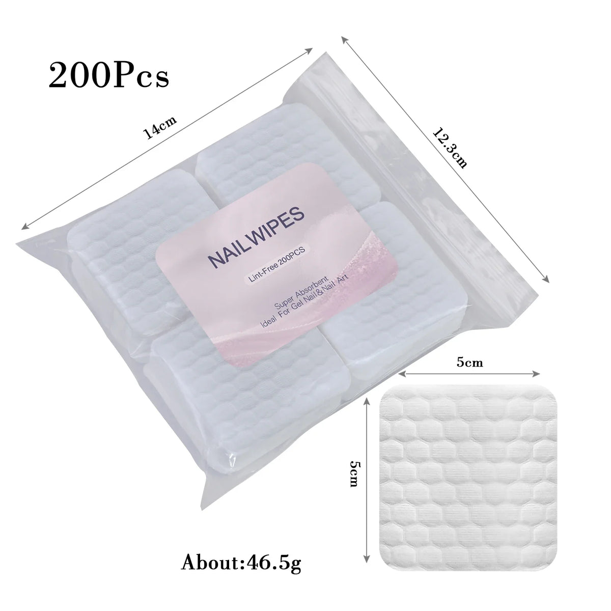 1080-Piece Nail Art Wipes - Lint-Free Cotton Pads for Gel Polish, Eyelash Glue & Beauty Cleaning