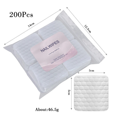 1080-Piece Nail Art Wipes - Lint-Free Cotton Pads for Gel Polish, Eyelash Glue & Beauty Cleaning