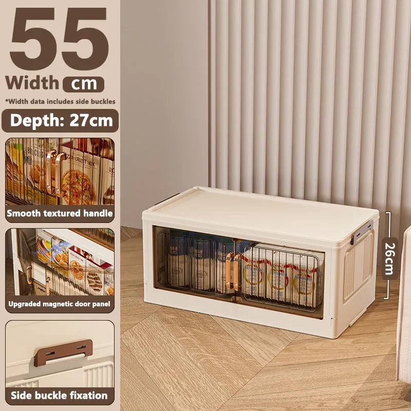 Installation-Free Foldable Storage Cabinet – Plastic Organizer for Kids’ Clothes & Snacks