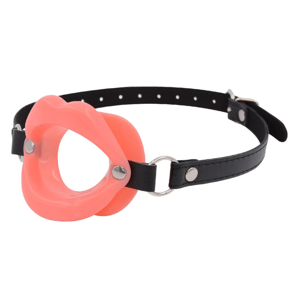 Silicone Lips O-Ring Gag – Oral Fixation Open Mouth BDSM Bondage Restraint for Couples, Adult Sex Toy
