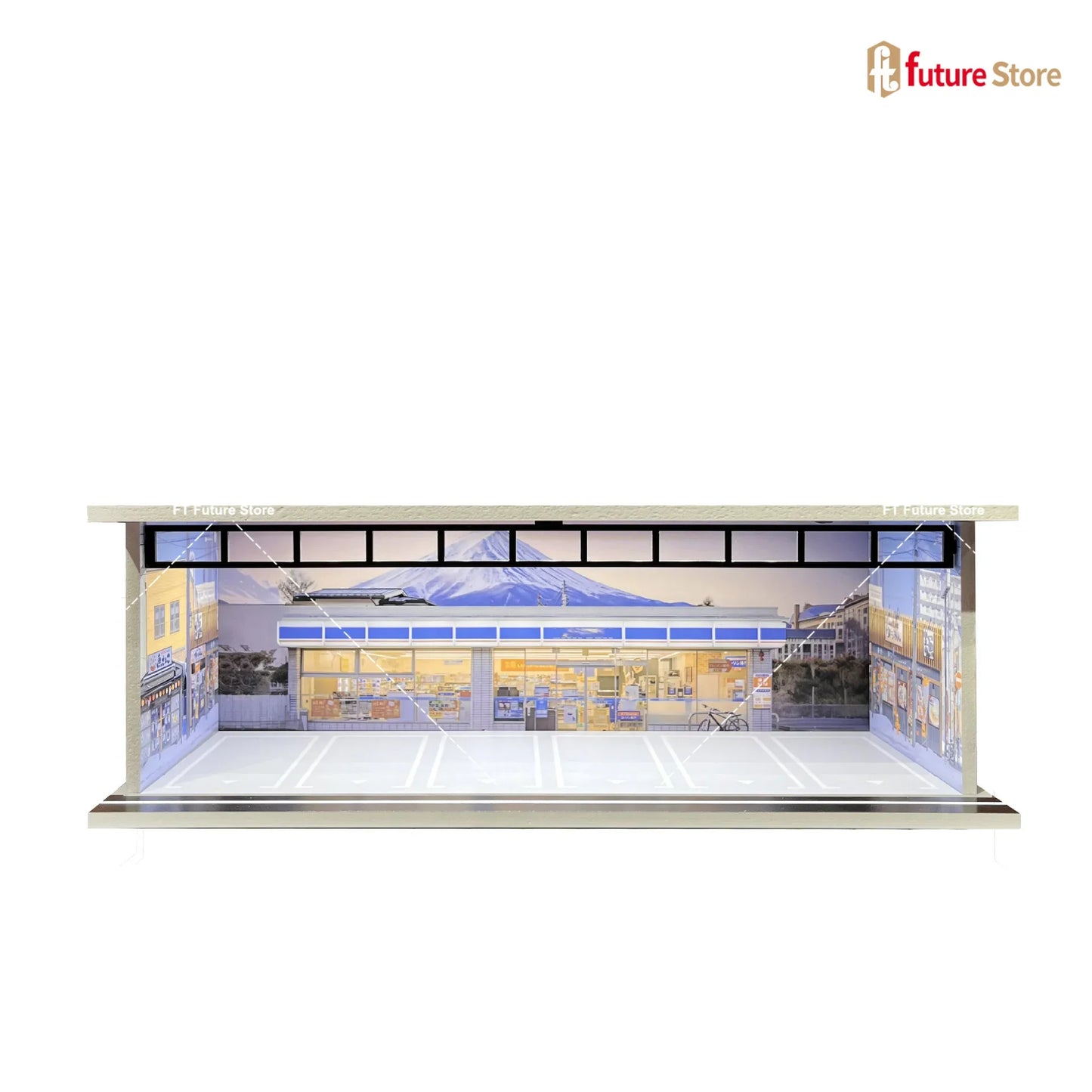 1:64 Scale Garage Scene Model with Lights – Assembled Parking Lot Diorama for Miniature Car Display
