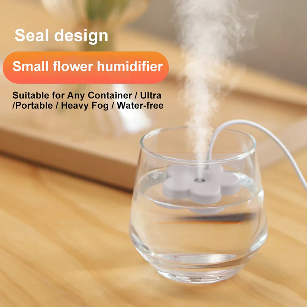 Petal-Shaped Mini Portable Air Humidifier – Ultrasonic Aromatherapy Diffuser for Home & Bedroom, USB DC 5V 1A