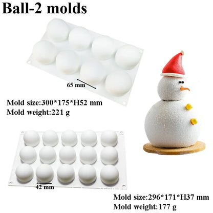 Christmas Silicone Cake Molds — Tree, Snowflake & Hat Shapes for Mousse, Chocolate & Holiday Baking