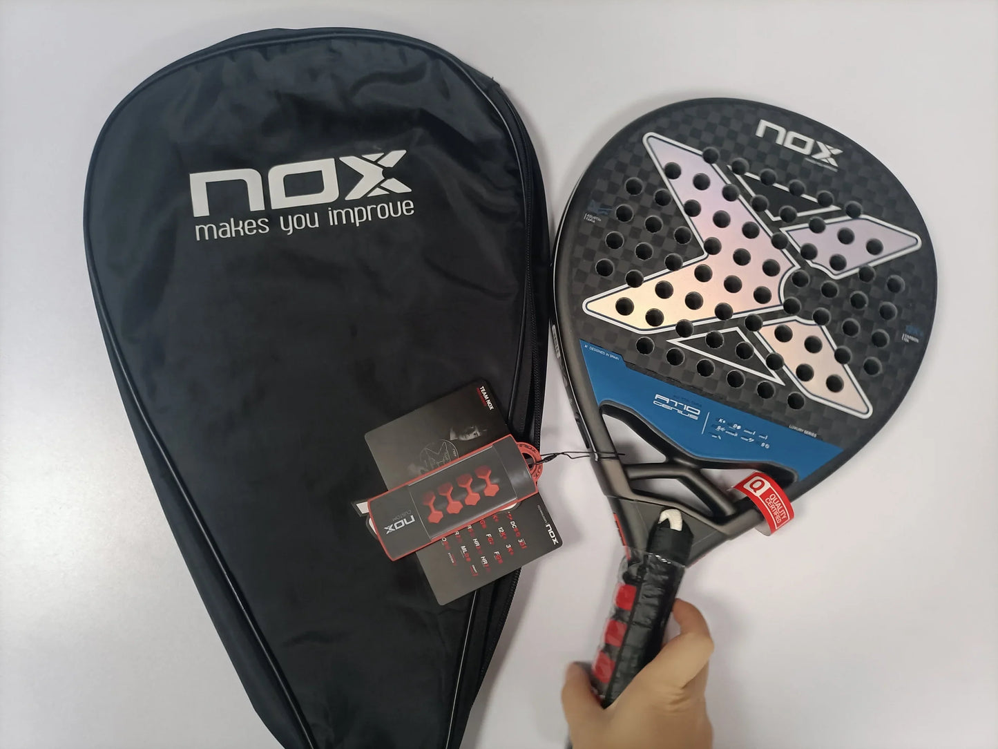 NOX Padel Tennis Racket - Carbon Fiber Diamond-Shaped EVA Sports Racquet