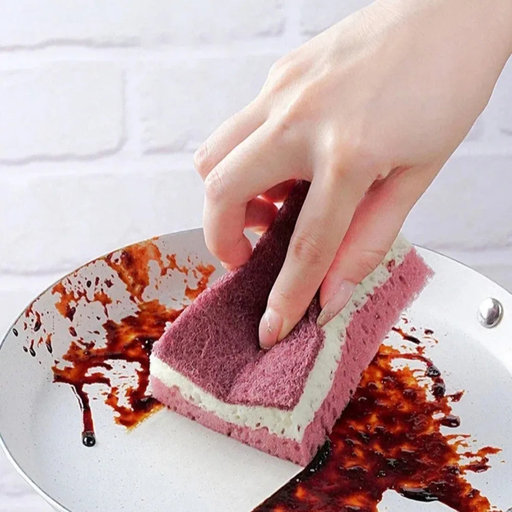 High-Density Sponge Cleaning Cloth — Non-Greasy Dishwashing & Kitchen Sponge for Pots, Bowls & Catering Use