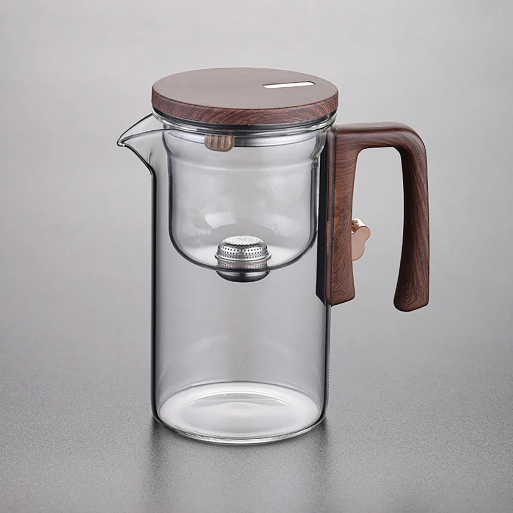 Glass Tea Pot Kettle with Magnetic Infuser - 520ML/720ML Tea Filtration Cup Set with One-Click Switch