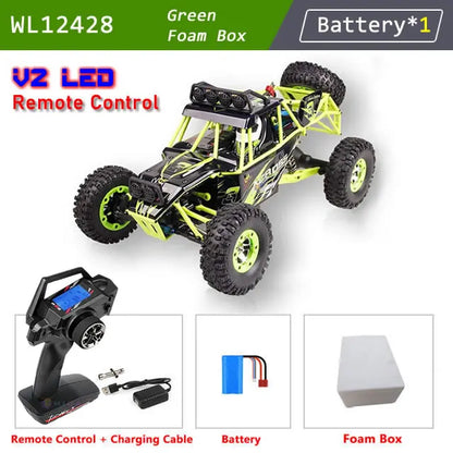 WLtoys 12428 1:12 RC Racing Car — 4WD High-Speed Off-Road Remote Control Buggy with LED Light, Alloy Climbing Truck, Boys & Kids Gift