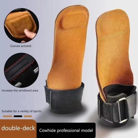 Fitness Gloves with Wrist Straps - Double-Layer PU Leather Weightlifting & Training Gloves