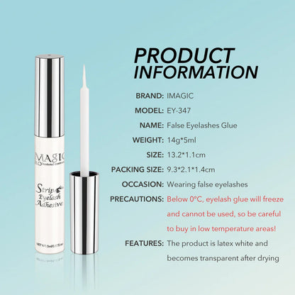 IMAGIC 5ml False Eyelash Extension Glue — Waterproof, Fast-Dry, Long-Lasting Transparent Eyelash Primer Tool with No Irritation