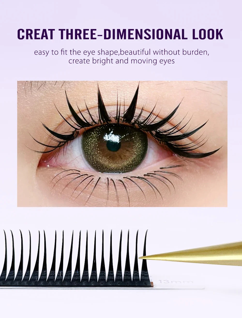 NATUHANA 0.07mm Wet Eyelash Extensions – Manga Wispy Spikes & Premade Fans for Cosplay & Volume
