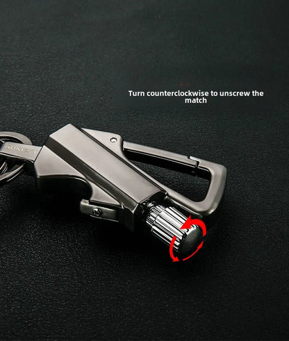 Outdoor Multifunctional Keychain Lighter — Portable Metal Kerosene Ignition Tool for Camping