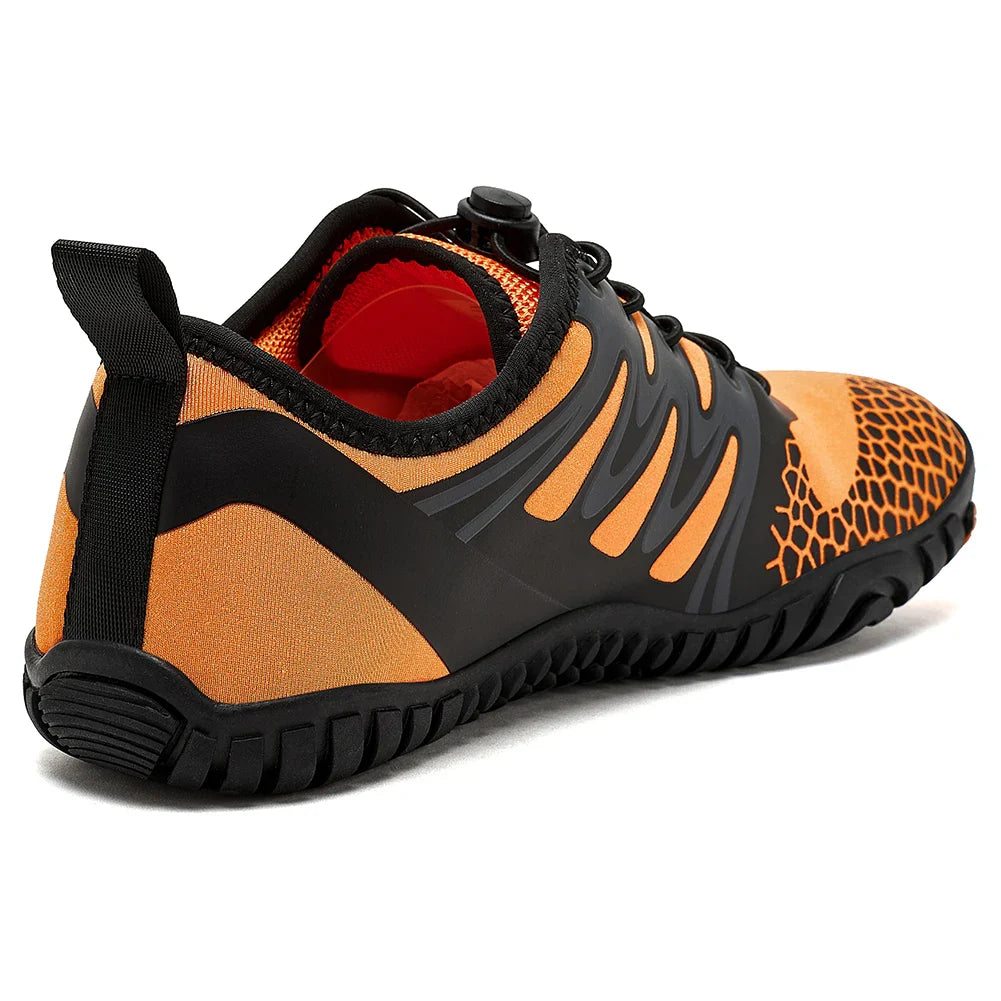 HOBIBEAR Wide Toe Barefoot Shoes – Unisex Artificial Leather Outdoor Walking Sneakers, Zero Drop Minimalist with Elastic Band