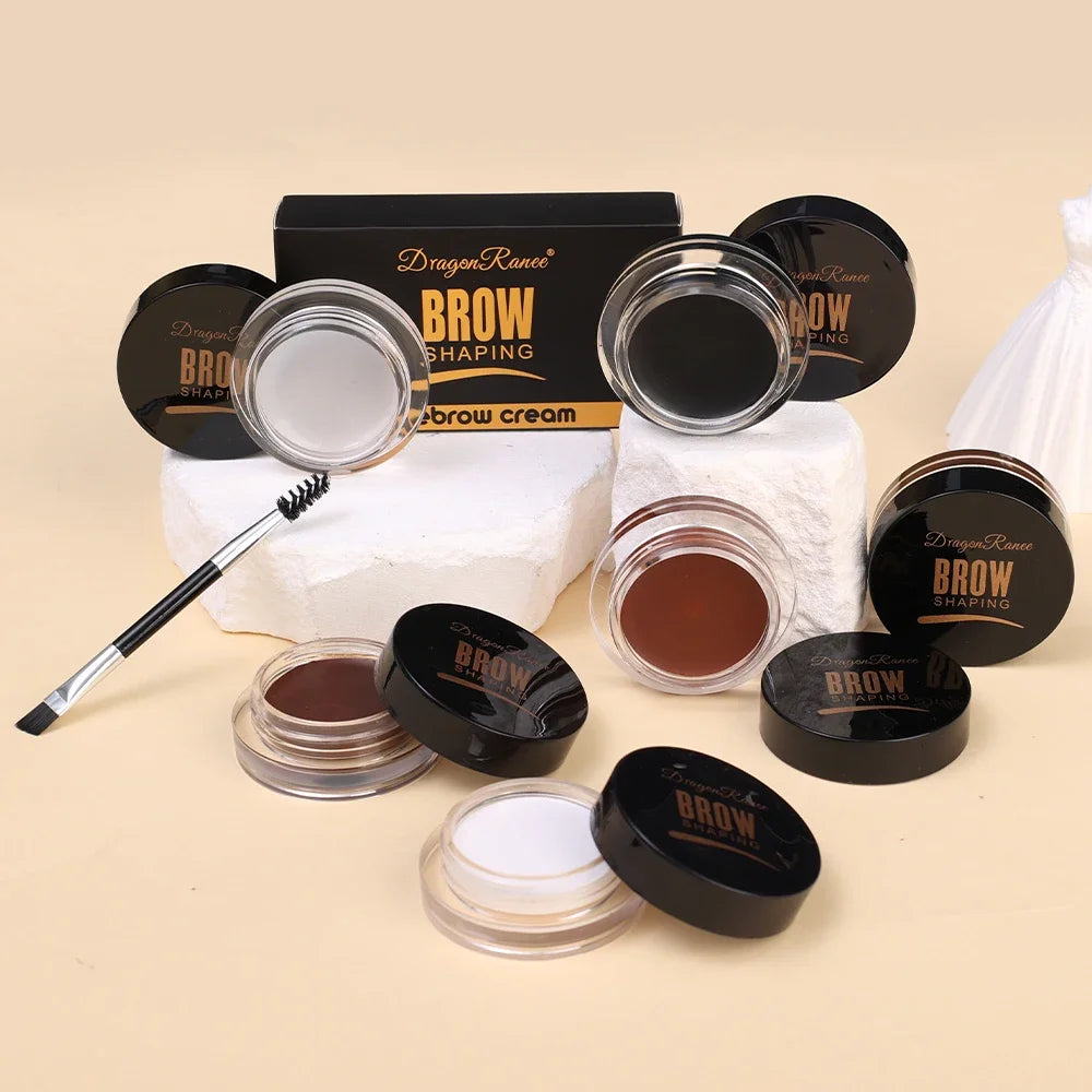 Matte Brown Black Eyebrow Cream – 3D Natural Tint Gel Wax, Waterproof & Long-Lasting Brow Enhancer