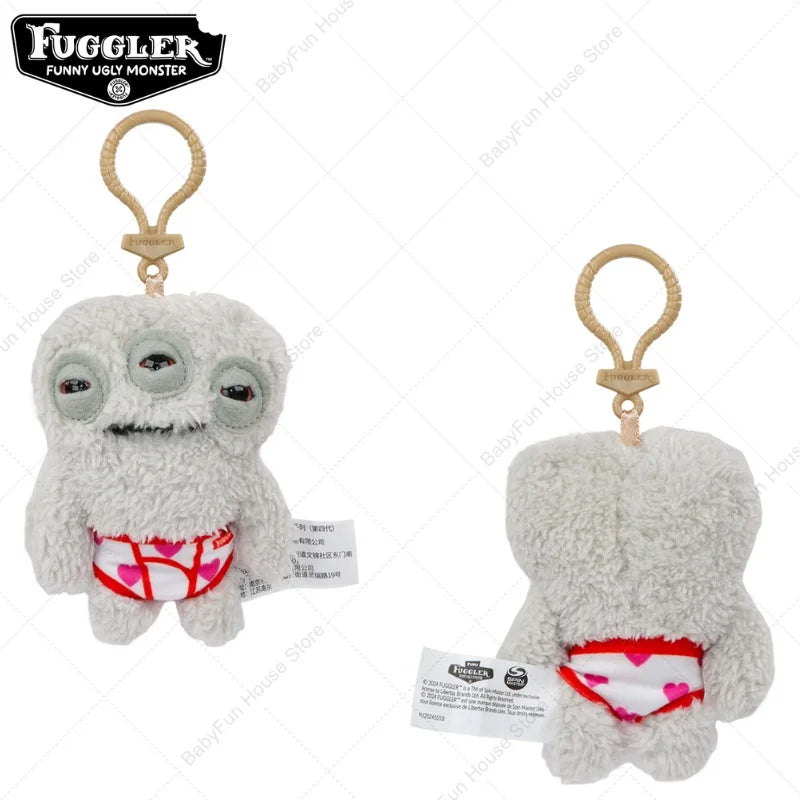 Original Fuggler Ugly Teeth Plush Keychain – Wide-Eyed Monster, Alien & Rabbit Peluche Pendant Toy