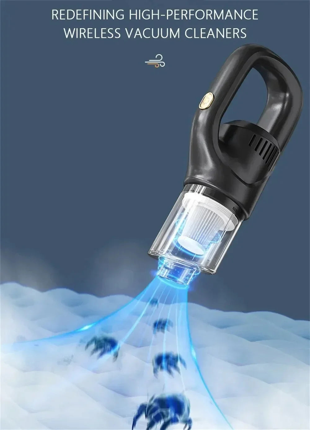 Cordless Handheld Vacuum Cleaner – Rechargeable Wet & Dry Mini Vacuum for Home, Car & Pet Cleaning