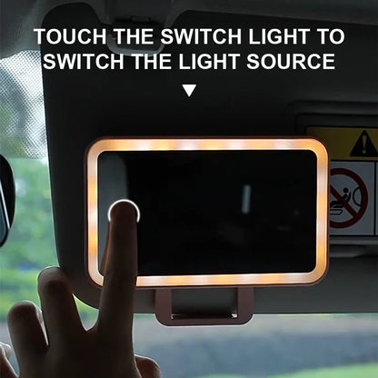 SEAMETAL Rechargeable LED Makeup Mirror : Car Interior Sun Visor Plate for Girls & Women - Universal Vanity Mirror with Fill Light
