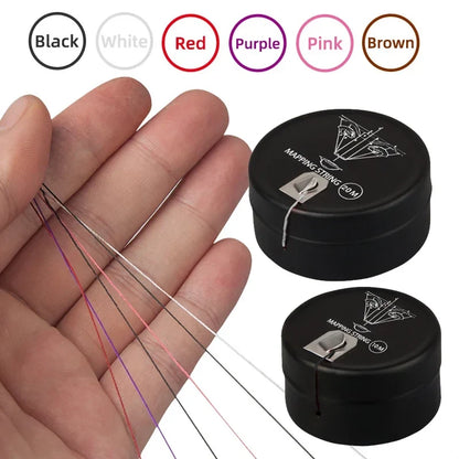 Microblading Eyebrow Mapping String - 10/20M Pre-Inked Brow Mapping Thread Marker for Permanent Makeup Tattoo Design
