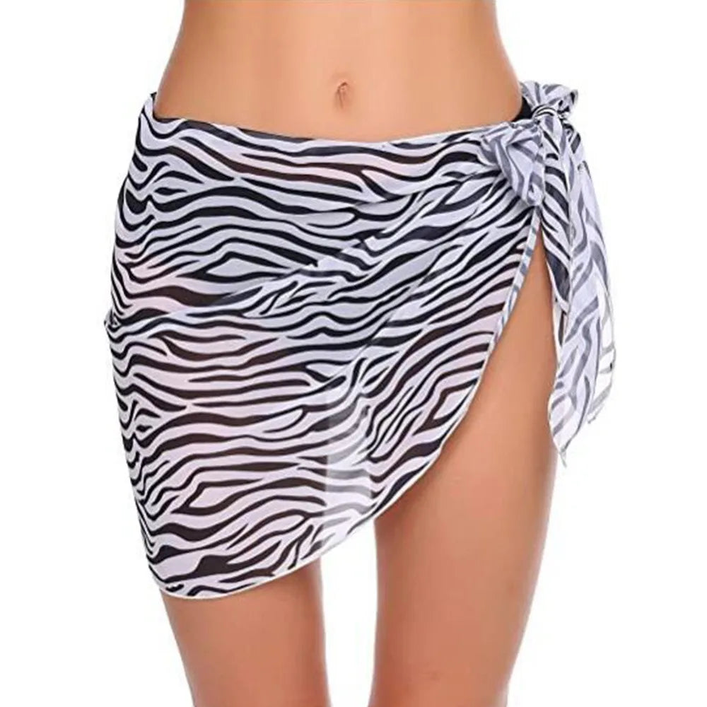 Summer Chiffon Sarong Skirt – Women’s Sheer Short Swimsuit Cover Up Beach Bikini Wrap Scarf