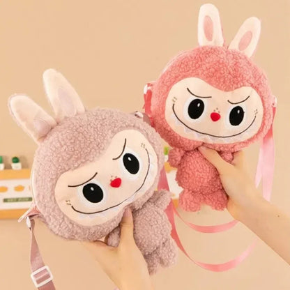 30cm Labubu Cartoon Cute Doll Backpack – Shoulder Crossbody Toy Pouch for Outdoor Travel, Christmas Gift