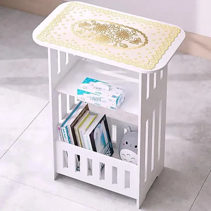 Modern Nordic Wooden Storage Table - Multipurpose Bedside Nightstand & Living Room Organizer