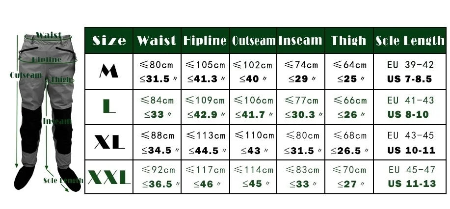 3 Layer Breathable Waterproof Fly Fishing Waist Waders – Stockingfoot High Pant Waders for Duck Hunting & Wading