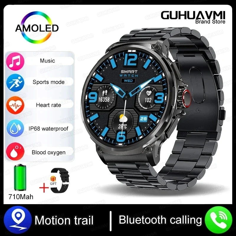 1.85" Ultra HD Smartwatch — GPS Tracking, Bluetooth Call, 710mAh Battery Sports Fitness Watch for Huawei & Xiaomi