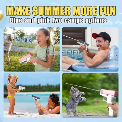 Mini Water Gun for Kids – Interactive Summer Toy with Continuous Fire & Linkage Rear Seat Water Spray