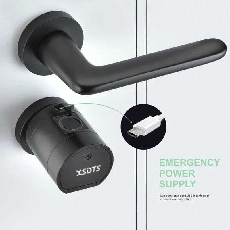 Tuya App Fingerprint Cylinder Smart Door Lock – Electronic Keypad, Key Card & Remote Control for Home & Apartment