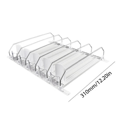 Canned Beverage Push Rack – Adjustable E-Shaped Drink Organizer & Dispenser for Kitchen & Fridge