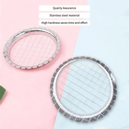 Stainless Steel Egg Slicer & Vegetable Fruit Chopper – Multi-Function Mesh Grid Cutter for Salad, Potato & Dessert Cubes Kitchen Tool