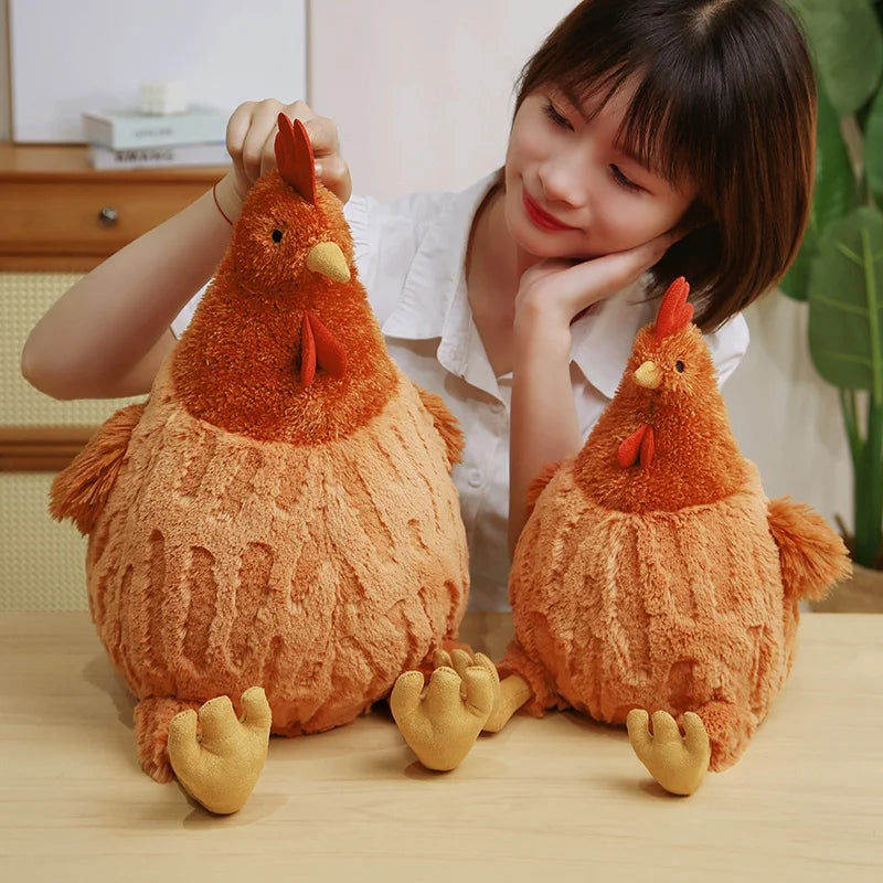 23/35cm Farm Chicken Plush Toy – Cute Big Rooster Stuffed Animal, Sofa Pillow, Home Decor & Kids Gift