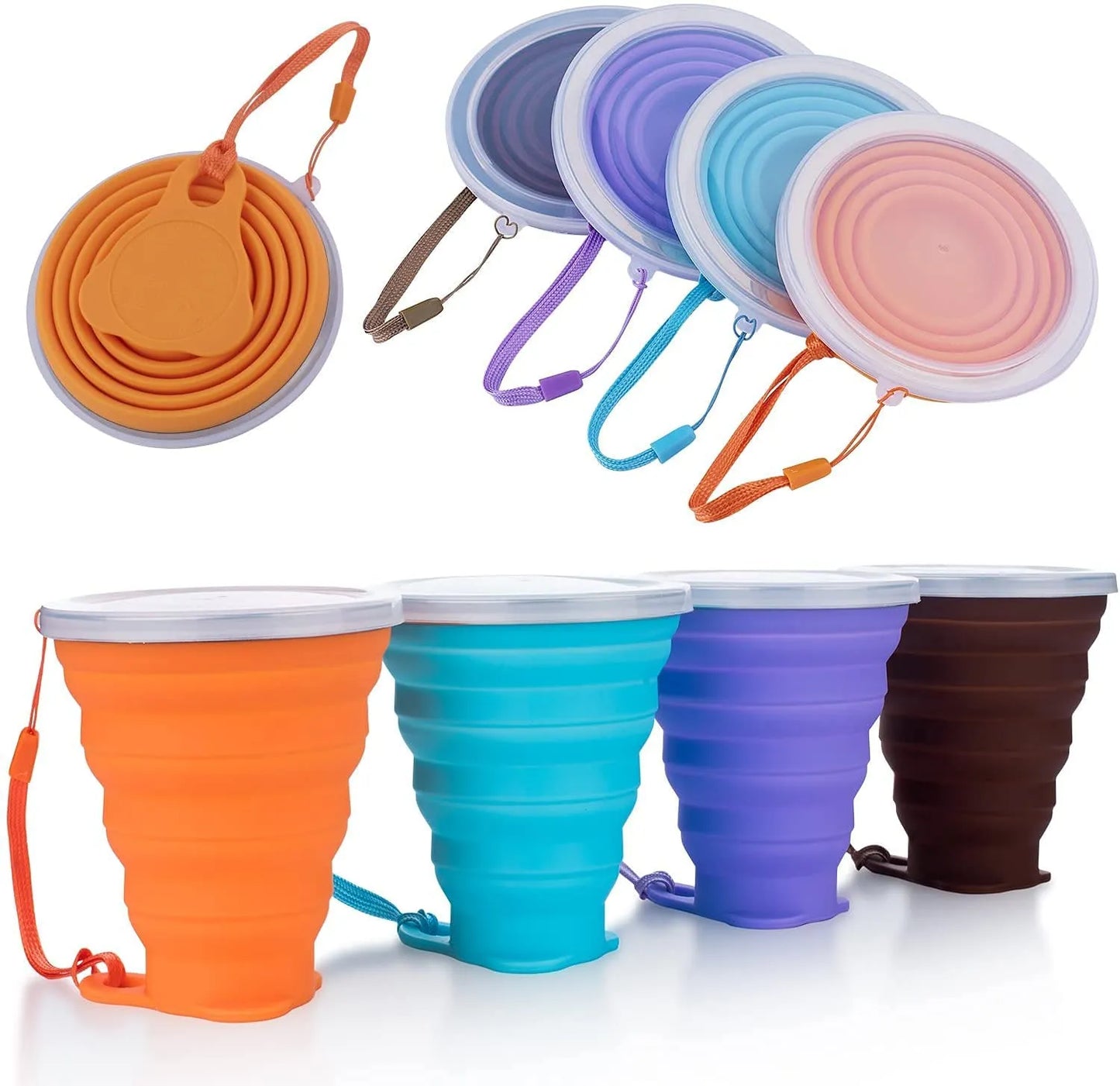 Silicone Foldable Cup - Collapsible Telescopic Cute Water Bottle for Outdoor Travel, Children Cups, Teacups, Ware Jug