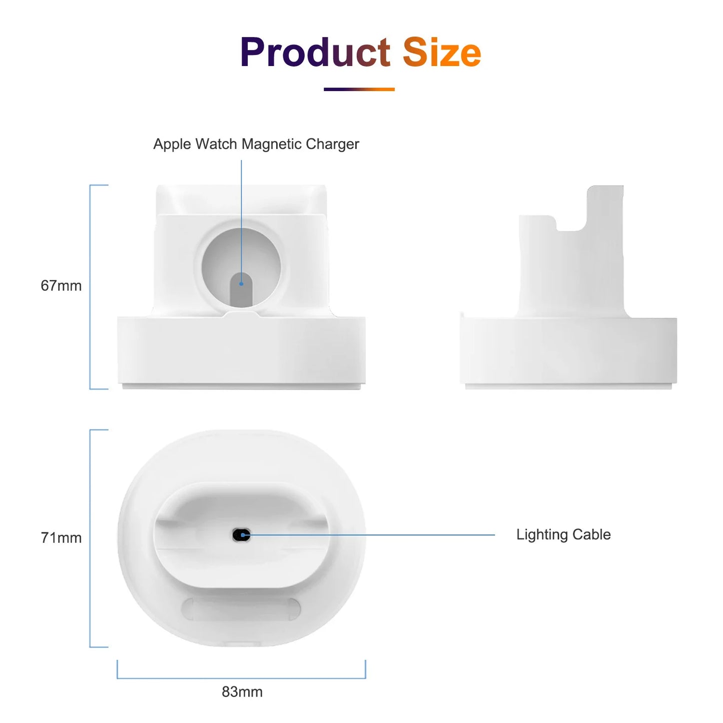 New Upgraded 2-in-1 Silicone Stand: Charging Base for Apple Watch, iPhone, and AirPods - Convenient Night Dock for iWatch