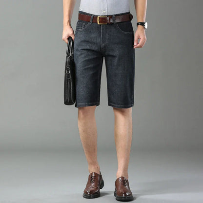 Men's Slim Fit Stretch Denim Shorts – Fashion Straight Black Summer Jeans