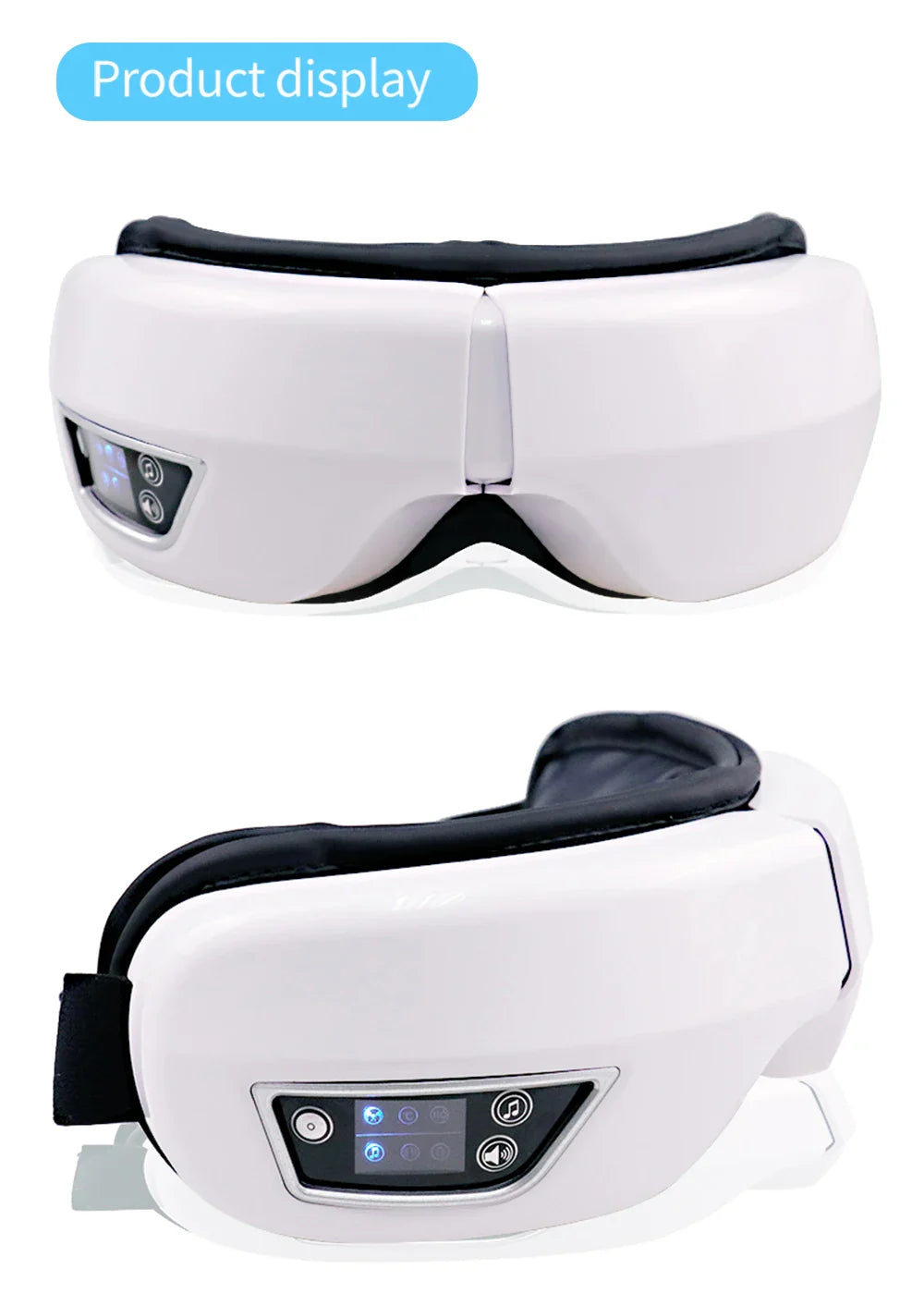 6D Smart Vibration Eye Massager – Hot Airbag Compress, Bluetooth Music Sleep Mask for Eye Relaxation & Fatigue Care