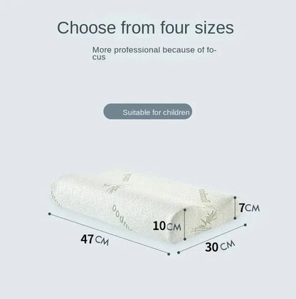 50x30cm Bamboo Fiber Memory Foam Pillow – Slow Rebound Orthopedic Neck Support Pillow for Health Care & Relief