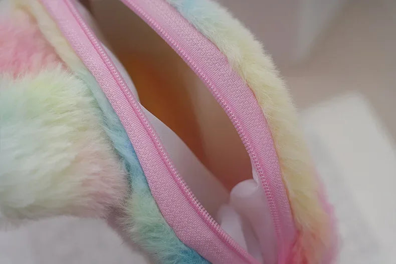 2024 Women’s Cartoon Animal Furry Shoulder Bag — Cute Single-Shoulder Winter Handbag for Kids & Ladies