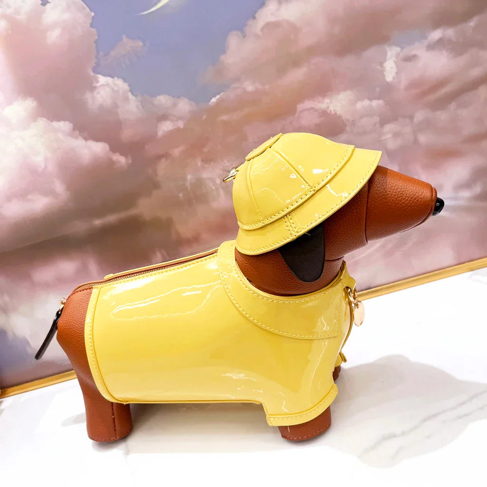 Designer Leather Dog-Shaped Crossbody Shoulder Bag – Cute Evening Party Purse for Women