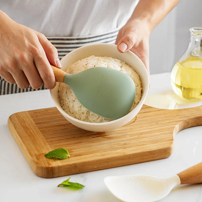 Silicone Non-Stick Cooking Spoon - Heat Resistant, Anti-Scald, and Durable Kitchen Gadget for Pots and Rice - 1 Piece