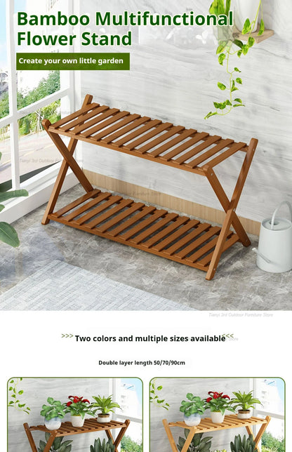 Nordic Wooden Plant Shelves - Indoor Flower Shelf for Living Room, Balcony, Garden Furniture, FYPS