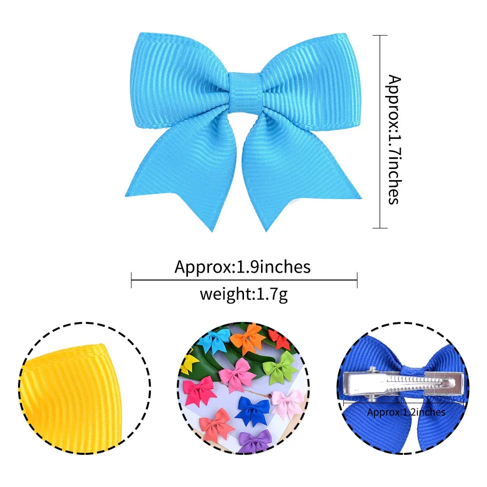 10pcs Kids Bow Hair Clips - Handmade Ribbon Bowknot Barrettes for Baby Girls Hair Accessories