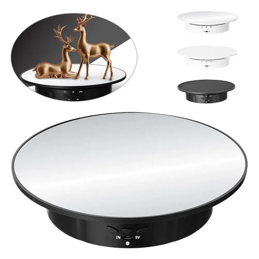 Motorized Rotating Mirror Display Stand - Three Speeds, Turntable Holder, USB Power Supply for Rotating Shooting