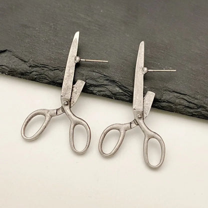 Retro Scissors Stud Earrings - Creative Hip Hop Style Women’s Party Fashion Jewelry Gift
