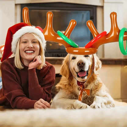 1/2PCS Inflatable Reindeer Antler Ring Toss Game – Christmas, New Year & Birthday Party Decorations
