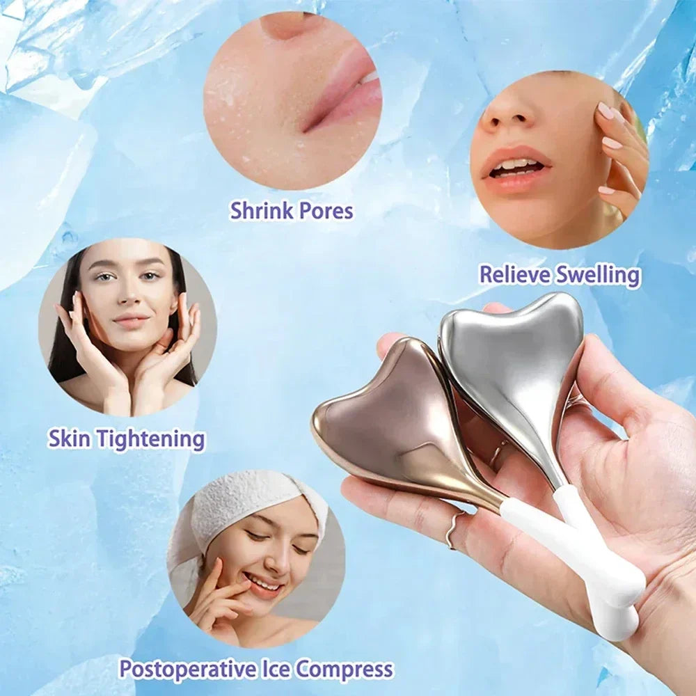 Ice Globes for Face — Luxury Rose Gold Cryo Sticks, Cold & Heat Relief Facial Massage Roller, Beauty Tool & Birthday Gift