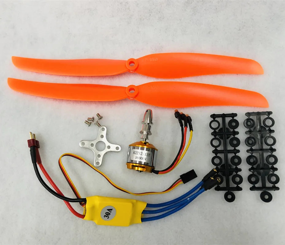 2212 A2212 1000KV Brushless Motor Kit – 30A ESC, Motor Mount, 1060 Propeller & SG90 9G Micro Servo for RC Plane & Helicopter