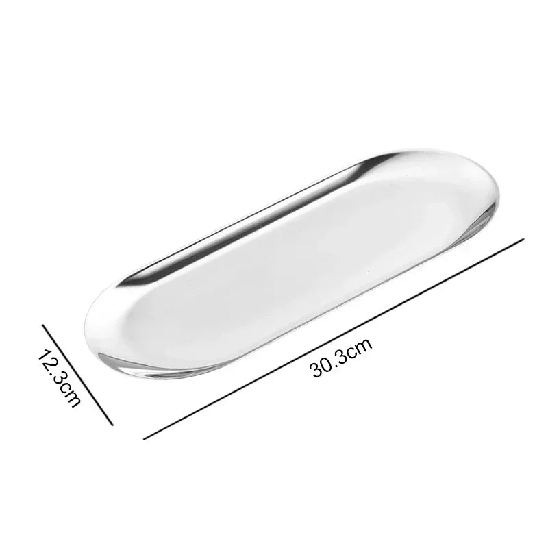 Stainless Steel Cosmetic Storage Tray — Nail Art Tools Organizer & Surgical/Dental Plate