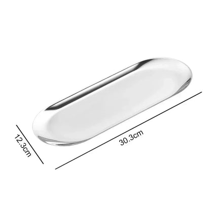 Stainless Steel Cosmetic Storage Tray — Nail Art Tools Organizer & Surgical/Dental Plate